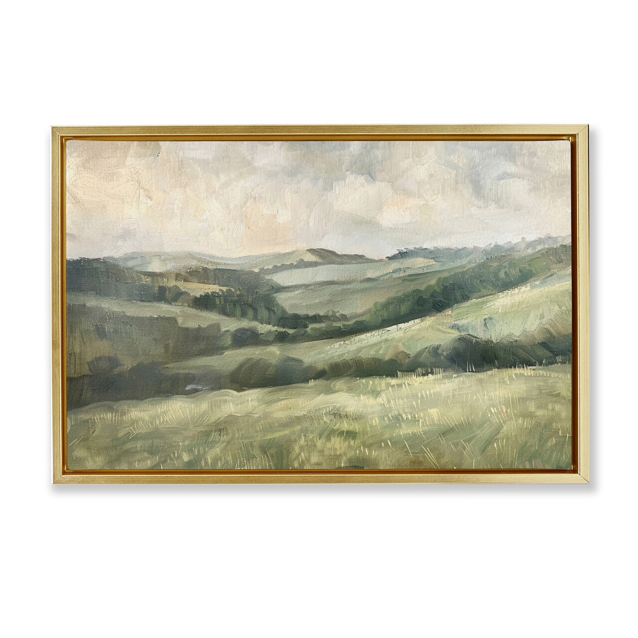 Stupell Industries Green Hilly Landscape Floater Framed Canvas Wall Art Design by LSR Design Studio